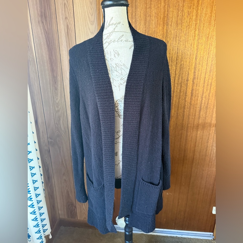 LOFT Black Open-Front Sweater